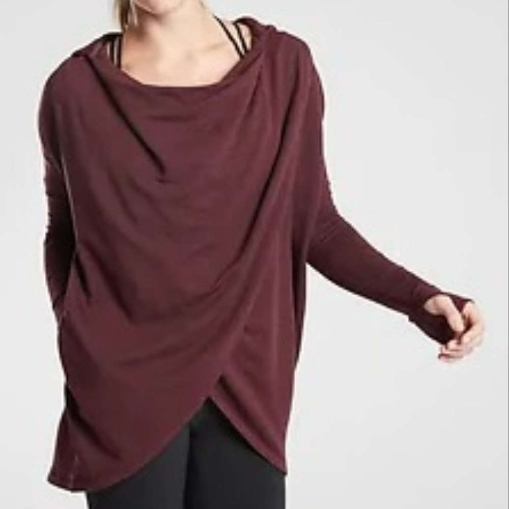 Athleta Purana Hooded Wrap Sweatshirt